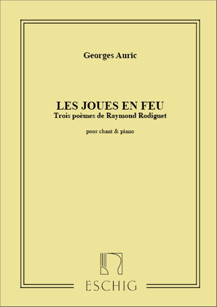 Joues En Feu Chant-Piano (3 Poemes De Radiguet
